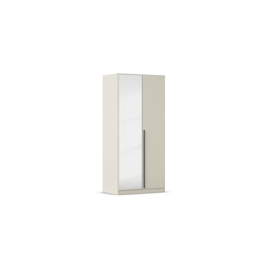 Rauch Möbel Alba, Kleiderschrank, Garderobenschrank 2-türig, mit Spiegel, mit 1 Kleiderstange und 1 Einlegeboden, Farbe Champagner, Beige, Griffstange Grau metallic, Schwarz, 91x197x56cm Rauch Möbel Alba, Kleiderschrank, Garderobenschrank 2-türig, mit Spiegel, mit 1 Kleiderstange und 1 Einlegeboden, Farbe Champagner, Beige, Griffstange Grau metallic, Schwarz, 91x197x56cm von Rauch Möbel
