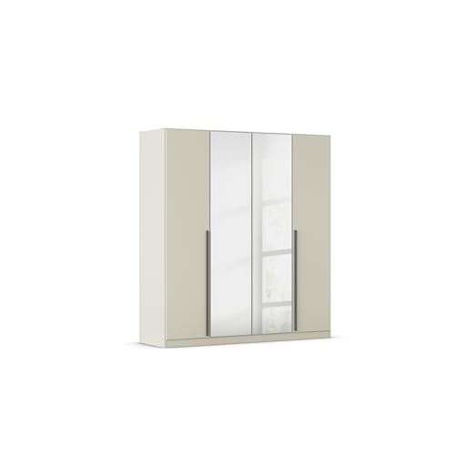 Rauch Möbel Alba, Kleiderschrank, Garderobenschrank 4-türig, mit Spiegel, mit 2 Kleiderstangen und 2 Einlegeböden, Farbe Champagner, Beige, Griffstange Grau metallic, Schwarz, 181x197x56cm Rauch Möbel Alba, Kleiderschrank, Garderobenschrank 4-türig, mit Spiegel, mit 2 Kleiderstangen und 2 Einlegeböden, Farbe Champagner, Beige, Griffstange Grau metallic, Schwarz, 181x197x56cm von Rauch Möbel