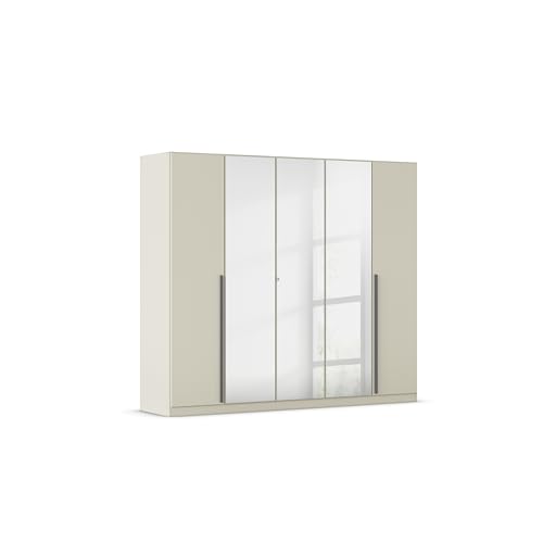 Rauch Möbel Alba, Kleiderschrank, Garderobenschrank 5-türig, mit Spiegel, mit 3 Kleiderstangen und 3 Einlegeböden, Farbe Champagner, Beige, Griffstange Grau metallic, Schwarz, 226x197x54cm Rauch Möbel Alba, Kleiderschrank, Garderobenschrank 5-türig, mit Spiegel, mit 3 Kleiderstangen und 3 Einlegeböden, Farbe Champagner, Beige, Griffstange Grau metallic, Schwarz, 226x197x54cm von Rauch Möbel