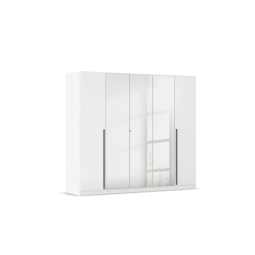 Rauch Möbel Alba, Kleiderschrank, Garderobenschrank 5-türig, mit Spiegel, mit 3 Kleiderstangen und 3 Einlegeböden, Farbe Hochglanz Weiß/Weiß, Griffstange Grau metallic, Schwarz, 226x197x54cm Rauch Möbel Alba, Kleiderschrank, Garderobenschrank 5-türig, mit Spiegel, mit 3 Kleiderstangen und 3 Einlegeböden, Farbe Hochglanz Weiß/Weiß, Griffstange Grau metallic, Schwarz, 226x197x54cm von Rauch Möbel
