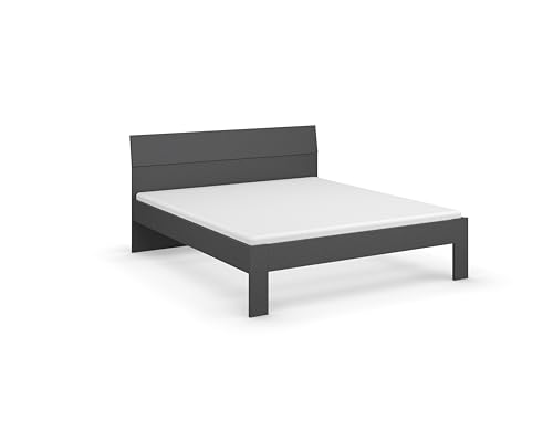 Rauch Möbel Allrounder Bett, Holzwerkstoff, grau-metallic, 160/200 von Rauch Möbel