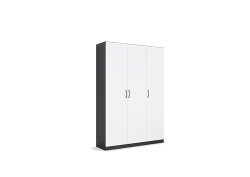 Rauch Möbel Allrounder Schrank, Holzwerkstoff, Grau-Metallic/Weiß, 136x197x41 von Rauch Möbel