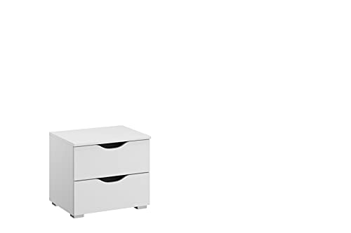 Rauch Möbel Alvara Nachttisch - Paar, 2 Nachttische mit jeweils 2 Schubladen in Weiß Maße pro Nachttisch BxHxT 47 x 43 x 42 cm von Rauch Möbel