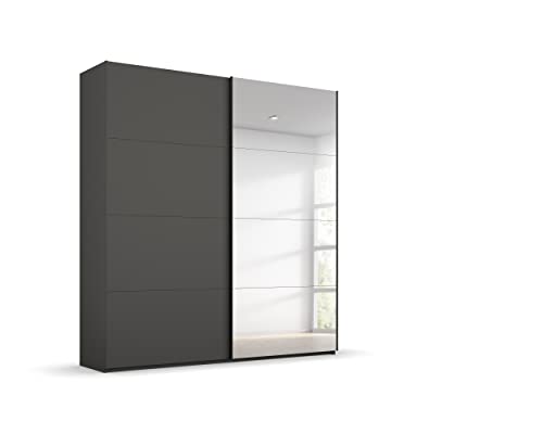 Rauch Möbel Beluga Schwebetürenschrank Schrank Kleiderschrank Graphit mit Spiegel, Schwarz, 2-türig, Inklusive 2 Kleiderstangen, 2 Einlegeböden, BxHxT 180x236x69 cm Rauch Möbel Beluga Schwebetürenschrank Schrank Kleiderschrank Graphit mit Spiegel, Schwarz, 2-türig, Inklusive 2 Kleiderstangen, 2 Einlegeböden, BxHxT 180x236x69 cm von Rauch Möbel