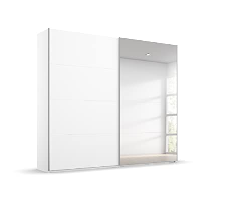 Rauch Möbel Beluga Schwebetürenschrank Schrank Kleiderschrank Weiss mit Spiegel, 2-türig, Inklusive 3 Kleiderstangen, 3 Einlegeböden, BxHxT 225x222x69 cm von Rauch Möbel