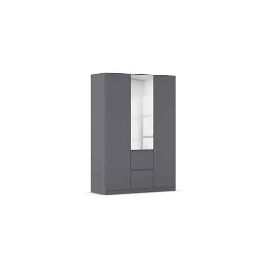 Rauch Möbel Bristol, Drehtürenschrank, Kleiderschrank, Schrank, Garderobe, 3-türig, 1 Spiegeltüre, 2 Schubladen, Farbe Grau metallic, Schwarz, Griffprofil Grau metallic, Push-to-Open, 136x197x54cm Rauch Möbel Bristol, Drehtürenschrank, Kleiderschrank, Schrank, Garderobe, 3-türig, 1 Spiegeltüre, 2 Schubladen, Farbe Grau metallic, Schwarz, Griffprofil Grau metallic, Push-to-Open, 136x197x54cm von Rauch Möbel