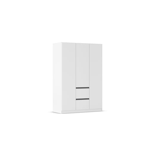 Rauch Möbel Bristol, Drehtürenschrank, Kleiderschrank, Schrank, Garderobe, 3-türig, 2 Schubladen, Farbe Weiß, Griffprofil Grau metallic, Push-to-Open, 136x197x54cm Rauch Möbel Bristol, Drehtürenschrank, Kleiderschrank, Schrank, Garderobe, 3-türig, 2 Schubladen, Farbe Weiß, Griffprofil Grau metallic, Push-to-Open, 136x197x54cm von Rauch Möbel