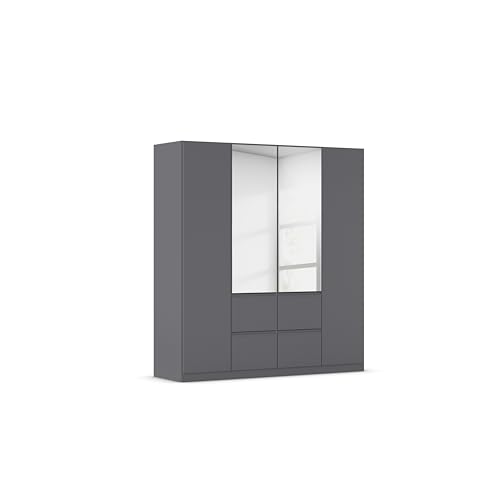 Rauch Möbel Bristol, Drehtürenschrank, Kleiderschrank, Schrank, Garderobe, 4-türig, 2 Spiegeltüren, 4 Schubladen, Farbe Grau metallic, Schwarz, Griffprofil Grau metallic, Push-to-Open, 181x197x54cm Rauch Möbel Bristol, Drehtürenschrank, Kleiderschrank, Schrank, Garderobe, 4-türig, 2 Spiegeltüren, 4 Schubladen, Farbe Grau metallic, Schwarz, Griffprofil Grau metallic, Push-to-Open, 181x197x54cm von Rauch Möbel
