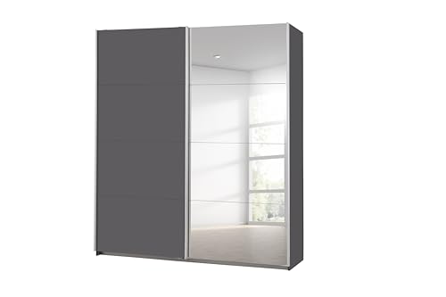 Rauch Möbel Caracas Schrank Kleiderschrank Schwebetürenschrank, Grau metallic, Schwarz, 2-trg., inkl. Zubehörpaket Classic 2 Kleiderstangen, 4 Einlegeböden, 1 Hakenleiste, BxHxT 181x210x62 cm Rauch Möbel Caracas Schrank Kleiderschrank Schwebetürenschrank, Grau metallic, Schwarz, 2-trg., inkl. Zubehörpaket Classic 2 Kleiderstangen, 4 Einlegeböden, 1 Hakenleiste, BxHxT 181x210x62 cm von Rauch Möbel