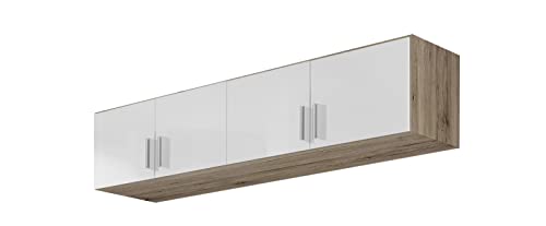 Rauch Möbel Celle Schrank Drehtürenschrank Schrankaufsatz in Weiß / Eiche Sanremo hell, 4-türig, BxHxT 181x39x54 cm von Rauch Möbel