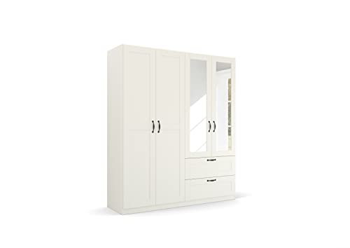 Rauch Möbel Cottage by Quadra Spin Schrank Drehtürenschrank, Landhausstil, Weiß, 4-trg. mit Spiegel, inkl. 2 Kleiderstangen, 3 Einlegeböden, 2 Schubladen, BxHxT 181x210x54 cm Rauch Möbel Cottage by Quadra Spin Schrank Drehtürenschrank, Landhausstil, Weiß, 4-trg. mit Spiegel, inkl. 2 Kleiderstangen, 3 Einlegeböden, 2 Schubladen, BxHxT 181x210x54 cm von Rauch Möbel