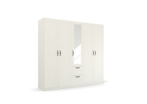Rauch Möbel Cottage by Quadra Spin Schrank Drehtürenschrank, Landhausstil, Weiß, 5-trg. mit Spiegel, inkl. 3 Kleiderstangen, 5 Einlegeböden, 2 Schubladen, BxHxT 226x210x54 cm Rauch Möbel Cottage by Quadra Spin Schrank Drehtürenschrank, Landhausstil, Weiß, 5-trg. mit Spiegel, inkl. 3 Kleiderstangen, 5 Einlegeböden, 2 Schubladen, BxHxT 226x210x54 cm von Rauch Möbel