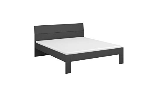 Rauch Möbel Flexx Bett Doppelbett Futonbett in Grau metallic, Schwarz, Liegefläche 140 x 200 cm Gesamtmaße Bett BxHxT 145 x 90 x 209 cm von Rauch Möbel