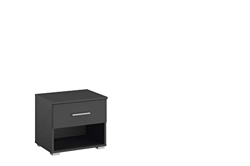 Rauch Möbel Flexx Nachttisch inklusive Schublade in Grau metallic, Schwarz, BxHxT 47 x 43 x 42 cm von Rauch Möbel
