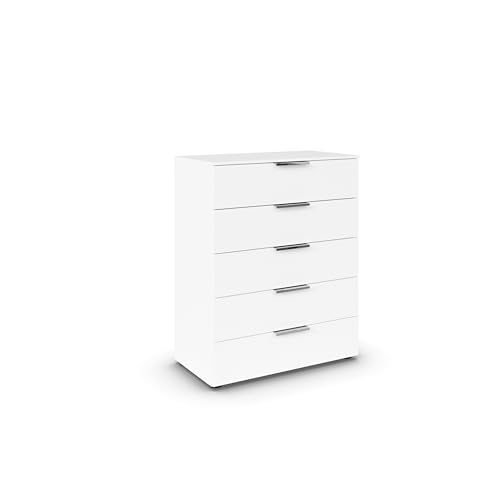 B0CWMHFPH7 Rauch Möbel Flipp, Hochkommode mit viel Stauraum für Flur, Wohnzimmer, Schlafzimmer, Alpinweiß, 5 Schubkästen, Griffe Chrom, 80x100x42cm B0CWMHFPH7 Rauch Möbel Flipp, Hochkommode mit viel Stauraum für Flur, Wohnzimmer, Schlafzimmer, Alpinweiß, 5 Schubkästen, Griffe Chrom, 80x100x42cm von Rauch Möbel