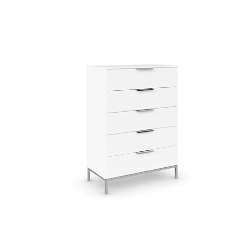 B0CWMHFPH7 Rauch Möbel Flipp, Hochkommode mit viel Stauraum für Flur, Wohnzimmer, Schlafzimmer, mit Metallkufe Chrom, Alpinweiß, 5 Schubkästen, Griffe Chrom, 80x111x42cm B0CWMHFPH7 Rauch Möbel Flipp, Hochkommode mit viel Stauraum für Flur, Wohnzimmer, Schlafzimmer, mit Metallkufe Chrom, Alpinweiß, 5 Schubkästen, Griffe Chrom, 80x111x42cm von Rauch Möbel