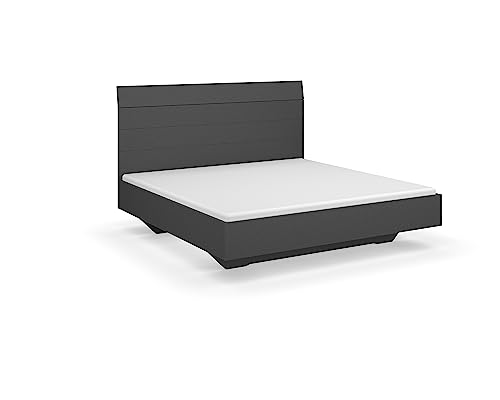Rauch Möbel Florenz Bett, Grau metallic, Schwarz, Liegefläche 180x200cm, Gesamtmaße BxHxT 185x121x209 cm von Rauch Möbel