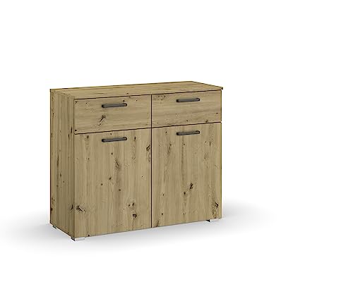 Rauch Möbel Florenz Schlafzimmer Kommode, Eiche Artisan, Holz, 2-türig mit 2 Schubladen, 1 Einlegeboden, BxHxT 93 x 81 x 42 cm Rauch Möbel Florenz Schlafzimmer Kommode, Eiche Artisan, Holz, 2-türig mit 2 Schubladen, 1 Einlegeboden, BxHxT 93 x 81 x 42 cm von Rauch Möbel