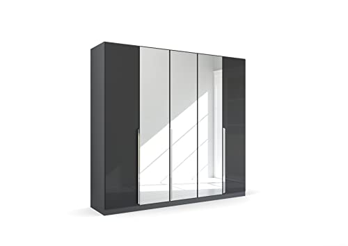 Rauch Möbel Glamour by Quadra Spin Schrank Drehtürenschrank, Grau metallic/Hochglanz Effektgrau, Schwarz, 5-trg. mit Spiegel, inkl. 3 Kleiderstangen, 3 Einlegeböden, BxHxT 226x210x54 cm Rauch Möbel Glamour by Quadra Spin Schrank Drehtürenschrank, Grau metallic/Hochglanz Effektgrau, Schwarz, 5-trg. mit Spiegel, inkl. 3 Kleiderstangen, 3 Einlegeböden, BxHxT 226x210x54 cm von Rauch Möbel