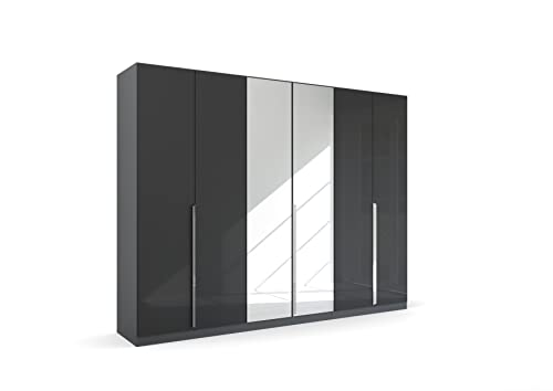 Rauch Möbel Glamour by Quadra Spin Schrank Drehtürenschrank, Grau metallic/Hochglanz Effektgrau, Schwarz, 6-trg. mit Spiegel, inkl. 3 Kleiderstangen, 3 Einlegeböden, BxHxT 271x210x54 cm Rauch Möbel Glamour by Quadra Spin Schrank Drehtürenschrank, Grau metallic/Hochglanz Effektgrau, Schwarz, 6-trg. mit Spiegel, inkl. 3 Kleiderstangen, 3 Einlegeböden, BxHxT 271x210x54 cm von Rauch Möbel