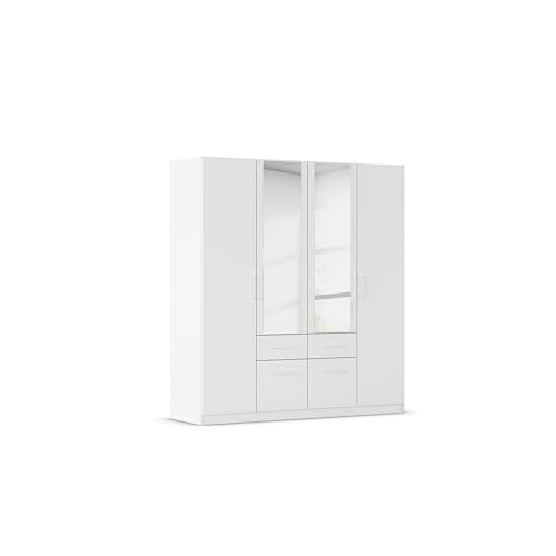 Rauch Möbel Glasgow Kleiderschrank, Schrank, Garderobe, Organizer, 4-türig, mit Spiegel, 4 Schubladen, Farbe Weiß, Stangengriff Weiß, 181x197x54cm Rauch Möbel Glasgow Kleiderschrank, Schrank, Garderobe, Organizer, 4-türig, mit Spiegel, 4 Schubladen, Farbe Weiß, Stangengriff Weiß, 181x197x54cm von Rauch Möbel