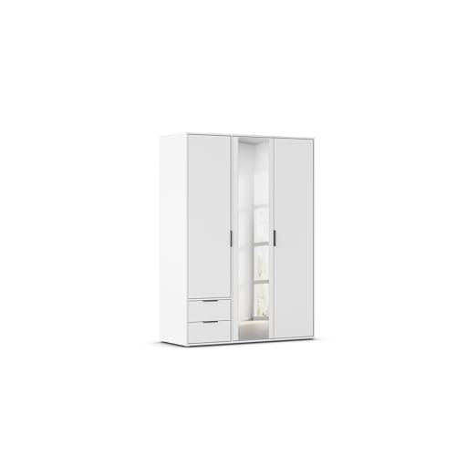 Rauch Möbel Hamilton, Kleiderschrank, Schrank, Garderobe, Organizer, 3-türig, mit Spiegel, 2 Schubladen für mehr Stauraum, Farbe Weiß, Kurze Griffleiste Grau metallic, 140x194x54cm Rauch Möbel Hamilton, Kleiderschrank, Schrank, Garderobe, Organizer, 3-türig, mit Spiegel, 2 Schubladen für mehr Stauraum, Farbe Weiß, Kurze Griffleiste Grau metallic, 140x194x54cm von Rauch Möbel