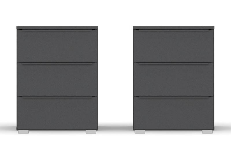 Rauch Möbel Vitrine Nachttisch Set Monostar, 2-teilig, mit Schubkästen, grau metallic von Rauch Möbel