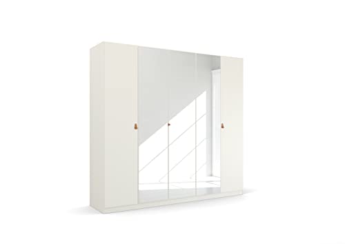 Rauch Möbel Homey by Quadra Spin Schrank Drehtürenschrank, Weiß, 5-trg. mit Spiegel, inkl. 3 Kleiderstangen, 3 Einlegeböden, BxHxT 226x210x54 cm von Rauch Möbel