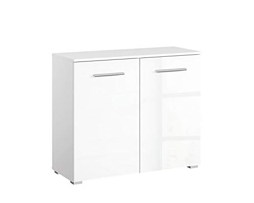 Rauch Möbel Imposa Schlafzimmer Kommode,Kommode in Hochglanz Weiß 2-türig inklusive Zubehörpaket Basic 1 Einlegeboden BxHxT 93 x 81 x 42 cm von Rauch Möbel