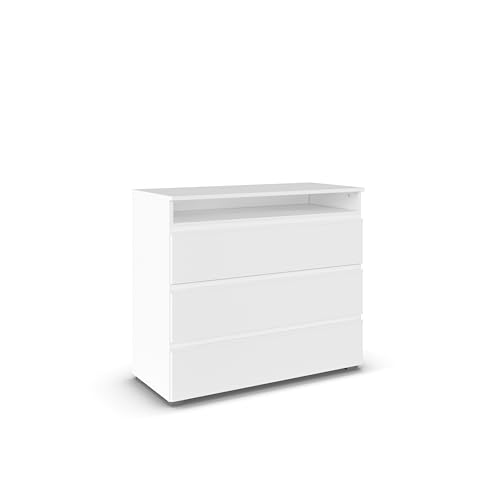Rauch Möbel Joel, Kommode, Schubladenkommode, Sideboard, 3 Schubladen und Nische, Farbe Alpinweiß, 93x81x42cm Rauch Möbel Joel, Kommode, Schubladenkommode, Sideboard, 3 Schubladen und Nische, Farbe Alpinweiß, 93x81x42cm von Rauch Möbel