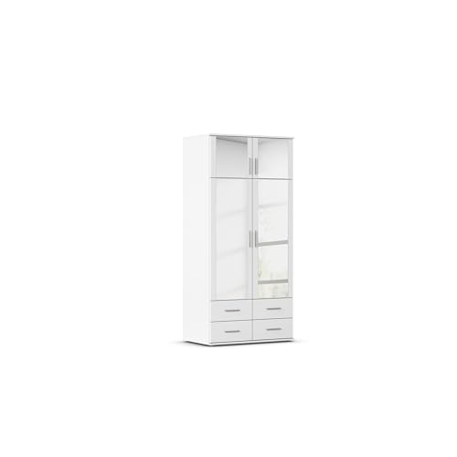 Rauch Möbel Kemi Schrank Drehtürenschrank Kleiderschrank in Weiß mit Spiegel und 4 Schubladen 4-türig, inklusive Zubehörpaket Basic 1 Kleiderstange, 1 Einlegeboden BxHxT 92 x 194 x 53 cm Rauch Möbel Kemi Schrank Drehtürenschrank Kleiderschrank in Weiß mit Spiegel und 4 Schubladen 4-türig, inklusive Zubehörpaket Basic 1 Kleiderstange, 1 Einlegeboden BxHxT 92 x 194 x 53 cm von Rauch Möbel