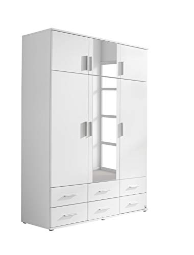 Rauch Kemi Drehtürenschrank/Kleiderschrank/Schrank 6-türig mit Spiegel, Holz, weiß, 136 x 53 x 194 cm Rauch Kemi Drehtürenschrank/Kleiderschrank/Schrank 6-türig mit Spiegel, Holz, weiß, 136 x 53 x 194 cm von Rauch Möbel