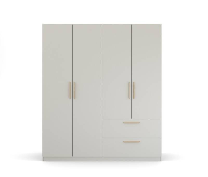 Rauch Möbel Kleiderschrank Kleiderschrank Drehtürenschrank Quadra-Spin, mit Schubkästen, seiden von Rauch Möbel