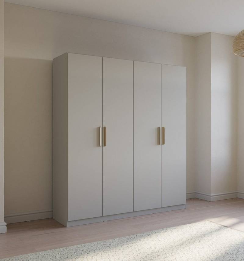 Rauch Möbel Kleiderschrank Kleiderschrank Drehtürenschrank Quadra-Spin, seidengrau, verschieden von Rauch Möbel