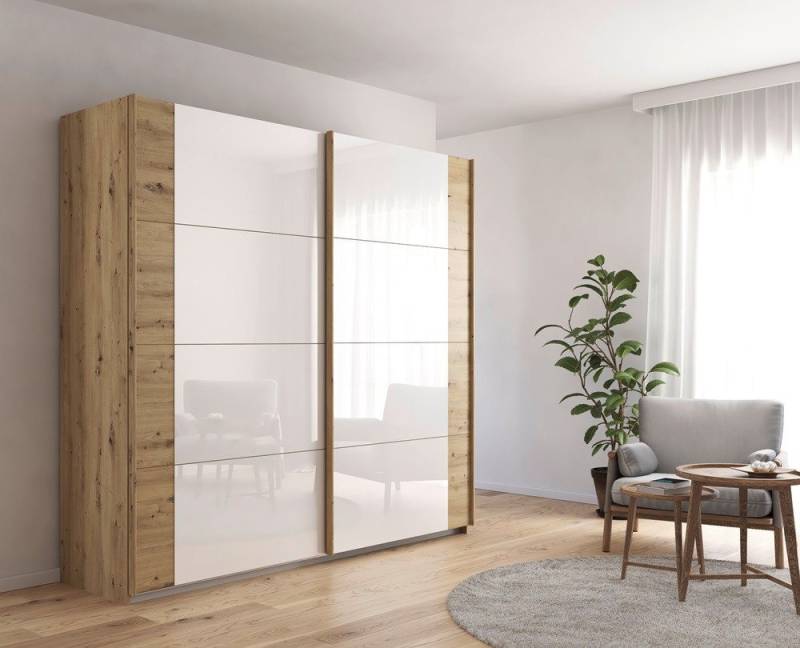 Rauch Möbel Kleiderschrank Schwebetürenschrank Artemis, mit Glastüren, Eiche Artisan / weiß Schwebetürenschrank, Schrank, Kleiderschrank, Breite 230 cm Rauch Möbel Kleiderschrank Schwebetürenschrank Artemis, mit Glastüren, Eiche Artisan / weiß Schwebetürenschrank, Schrank, Kleiderschrank, Breite 230 cm von Rauch Möbel