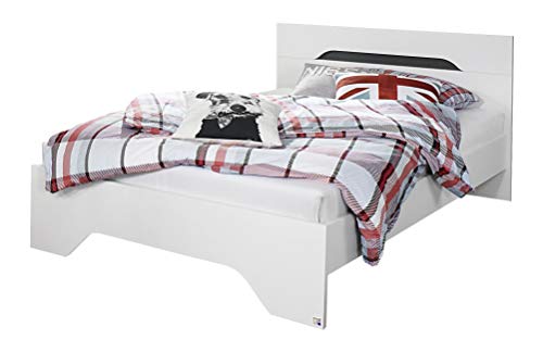 Rauch Möbel Noosa Jugendzimmer Bett Futonbett, Weiß / Grau Metallic, Liegefläche 120x200 cm, Gesamtmaße Bett BxHxT 125x79x206 cm von Rauch Möbel