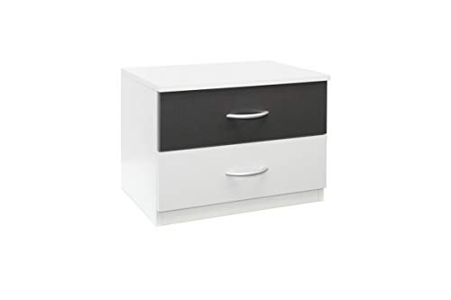 Rauch Möbel Noosa Jugendzimmer Nachttisch, Weiß / Grau Metallic, inklusive 2 Schubladen, BxHxT 50x38x37 cm von Rauch Möbel