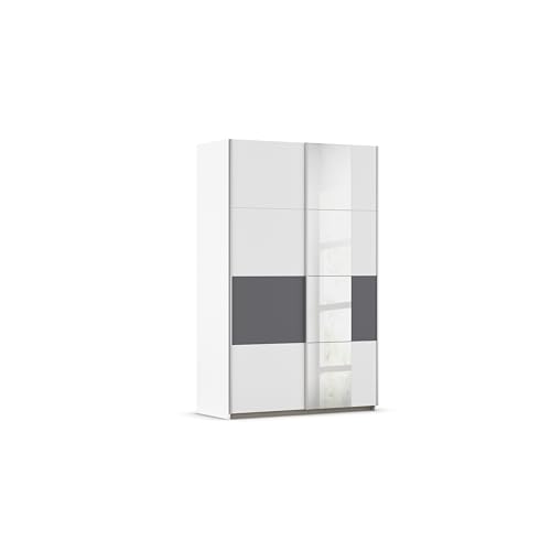 Rauch Möbel Oxford, Schiebetürenschrank, Kleiderschrank, Schrank, Garderobe, 2-türig, 1 Spiegel, Farbe Weiß/Grau metallic, Schwarz, 131x210x59cm Rauch Möbel Oxford, Schiebetürenschrank, Kleiderschrank, Schrank, Garderobe, 2-türig, 1 Spiegel, Farbe Weiß/Grau metallic, Schwarz, 131x210x59cm von Rauch Möbel