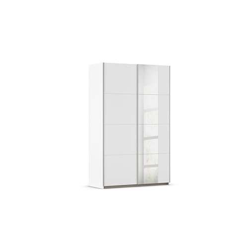 Rauch Möbel Oxford, Schiebetürenschrank, Schrank, Garderobe, 2-türig, 1 Spiegel, Zubehör Premium, 4 Einlegeböden, 1 Schubkasteneinsatz, Türdämpfer, Farbe Weiß, Griffleisten Alufarben, 131x210x59cm Rauch Möbel Oxford, Schiebetürenschrank, Schrank, Garderobe, 2-türig, 1 Spiegel, Zubehör Premium, 4 Einlegeböden, 1 Schubkasteneinsatz, Türdämpfer, Farbe Weiß, Griffleisten Alufarben, 131x210x59cm von Rauch Möbel