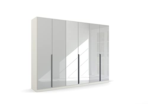 Rauch Möbel Modern by Quadra Spin Schrank Drehtürenschrank, Grau, 6-trg. mit Spiegel, inkl. 3 Kleiderstangen, 3 Einlegeböden, BxHxT 271x210x54 cm von Rauch Möbel