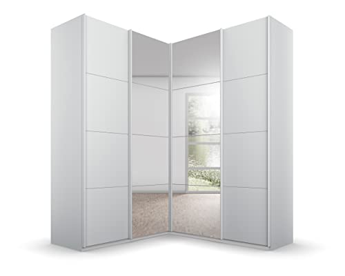 Rauch Möbel Quadra Schrank Eckschrank Schwebetürenschrank, Grau, 4-trg. mit Spiegel, inkl. 2 Kleiderstangen, 12 Einlegeböden, BxHxT 181x229x187 cm Rauch Möbel Quadra Schrank Eckschrank Schwebetürenschrank, Grau, 4-trg. mit Spiegel, inkl. 2 Kleiderstangen, 12 Einlegeböden, BxHxT 181x229x187 cm von Rauch Möbel