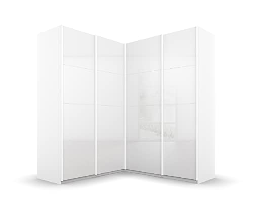 Rauch Möbel Quadra Schrank Eckschrank Schwebetürenschrank, Hochglanz Weiß / Weiß, 4-trg., inkl. 2 Kleiderstangen, 12 Einlegeböden, 3 Schubkästen, BxHxT 181x210x187 cm Rauch Möbel Quadra Schrank Eckschrank Schwebetürenschrank, Hochglanz Weiß / Weiß, 4-trg., inkl. 2 Kleiderstangen, 12 Einlegeböden, 3 Schubkästen, BxHxT 181x210x187 cm von Rauch Möbel