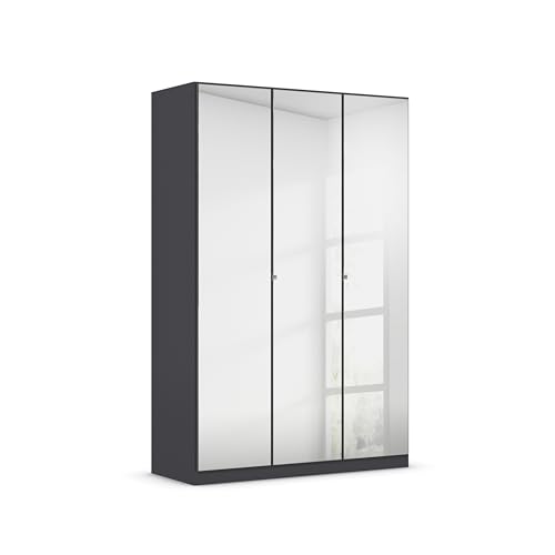 Rauch Möbel Reflect, Drehtürenschrank, Kleiderschrank, Schrank mit Spiegel, Garderobe, 3-türig, 3 Spiegeltüren, Farbe Grau metallic, Schwarz, 136x210x54cm Rauch Möbel Reflect, Drehtürenschrank, Kleiderschrank, Schrank mit Spiegel, Garderobe, 3-türig, 3 Spiegeltüren, Farbe Grau metallic, Schwarz, 136x210x54cm von Rauch Möbel
