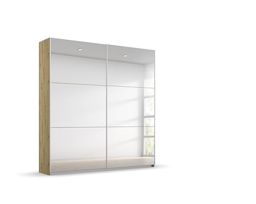Rauch Möbel Reflect, Schwebetürenschrank, Kleiderschrank, Schrank mit Spiegel, 2-türig, 2 Spiegeltüren, mit weiterem Zubehör, Farbe Eiche Artisan, Holz, 175x210x59cm Rauch Möbel Reflect, Schwebetürenschrank, Kleiderschrank, Schrank mit Spiegel, 2-türig, 2 Spiegeltüren, mit weiterem Zubehör, Farbe Eiche Artisan, Holz, 175x210x59cm von Rauch Möbel