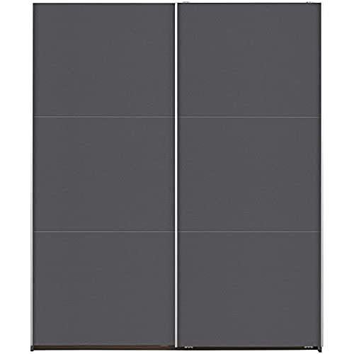 Rauch Möbel Santiago Schrank Schwebetürenschrank, Graumetallic, 2-türig, inkl. Zubehörpaket Classic, 4 Einlegeböden, 2 Kleiderstangen, 1 Hakenleiste, BxHxT 175x210x59 cm von Rauch Möbel