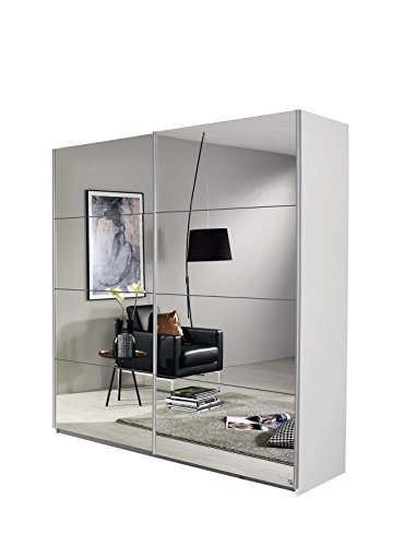 Rauch Möbel Subito Schrank Schwebetürenschrank Kleiderschrank Weiss mit Spiegel, 2-türig, inkl. 2 Kleiderstangen, 2 Einlegeböden, BxHxT 136x197x61 cm von Rauch Möbel