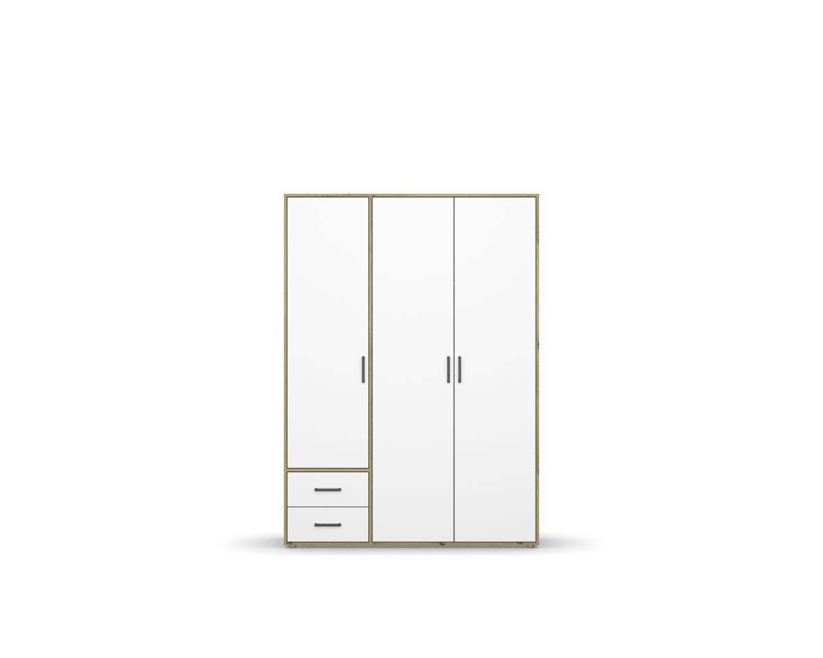 Rauch Drehtürenschrank VOYAGER 3-türig in Front alpinweiß/Korpus Eiche Artisan von Rauch Möbelwerke