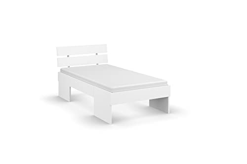 Rauch Möbel Tinda Bett Futonbett in Weiß, Liegefläche 90x200 cm, Gesamtmaße B/H/T 95x84x214 cm von Rauch Möbel