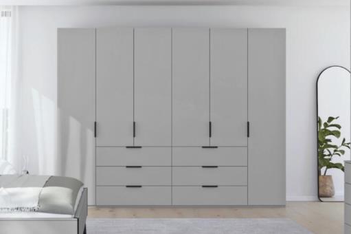 Rauch Möbelwerke Drehtürenschrank VIANO in Front und Korpus seidengrau von Rauch Möbelwerke
