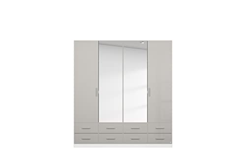 Rauch Möbel Stuttgart II Kleiderschrank Drehtürenschrank, Weiß / Hochglanz Grau, 4-trg. mit Spiegel, inkl. 2 Kleiderstangen, 3 Einlegeböden BxHxT 181x210x54cm Rauch Möbel Stuttgart II Kleiderschrank Drehtürenschrank, Weiß / Hochglanz Grau, 4-trg. mit Spiegel, inkl. 2 Kleiderstangen, 3 Einlegeböden BxHxT 181x210x54cm von Rauch Möbel
